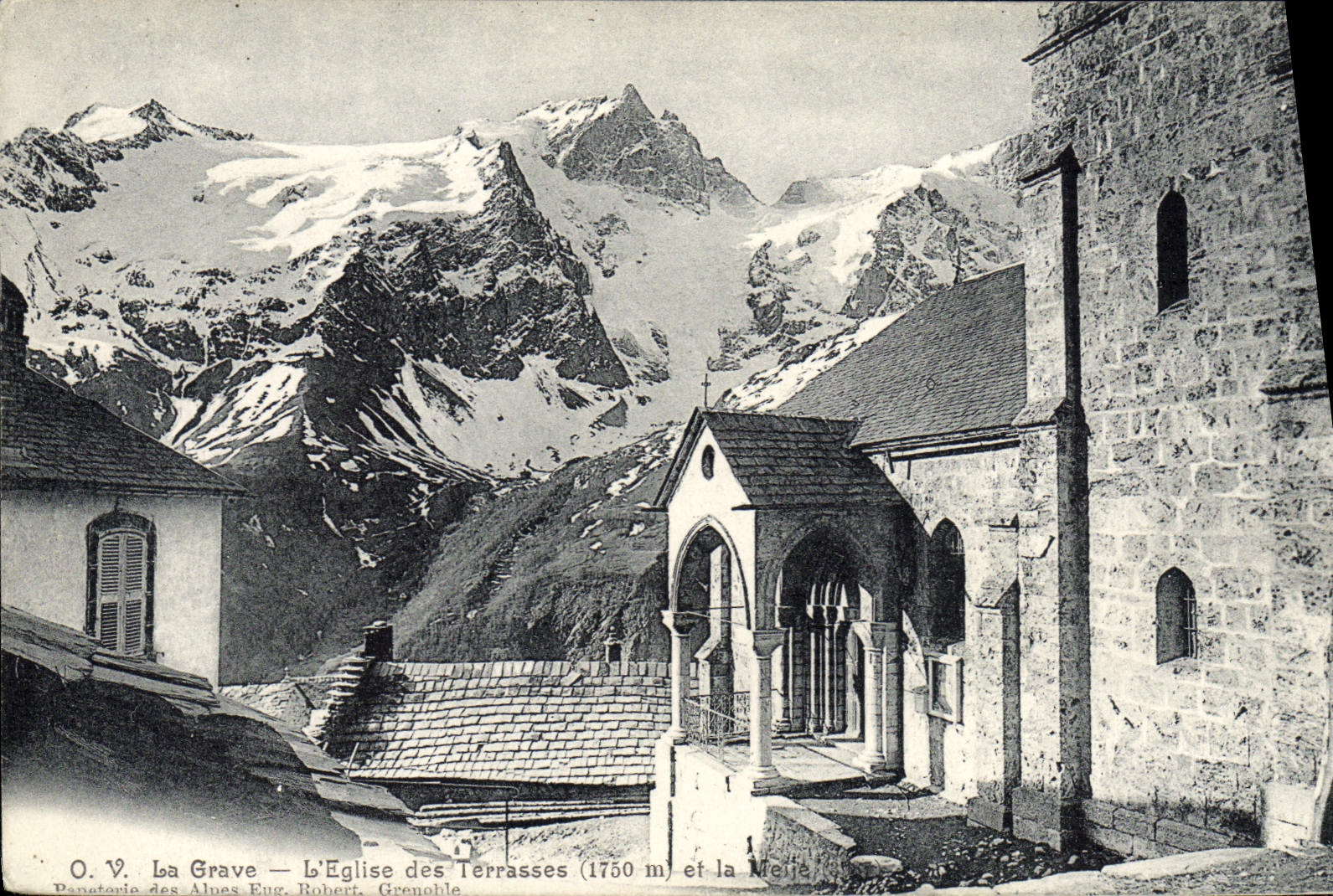 CPA La Grave L'Eglise Des Terrasses et la Meije