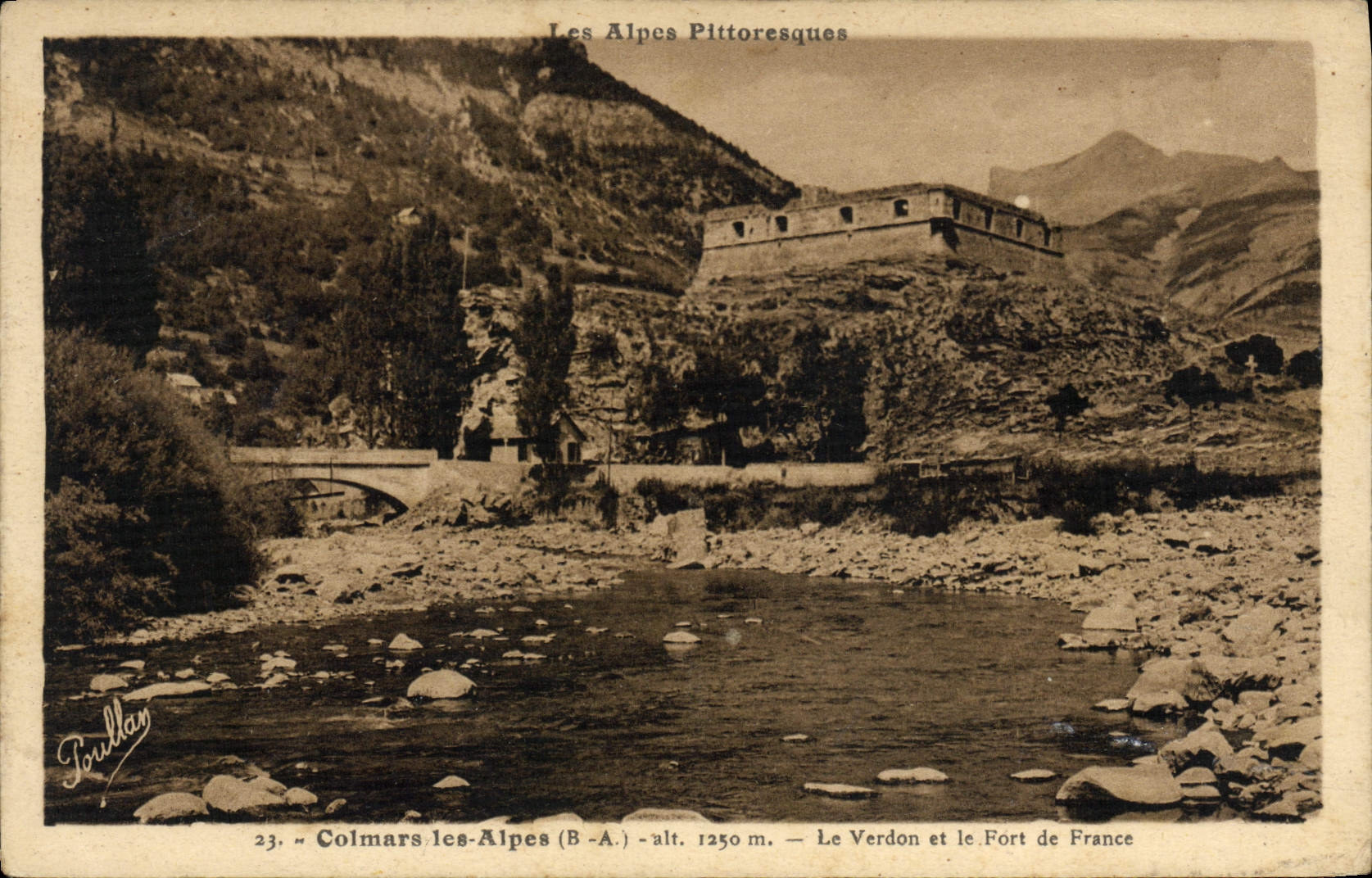 VINTAGE POSTCARD Colmars the Alps the Verdon and the Fort de France