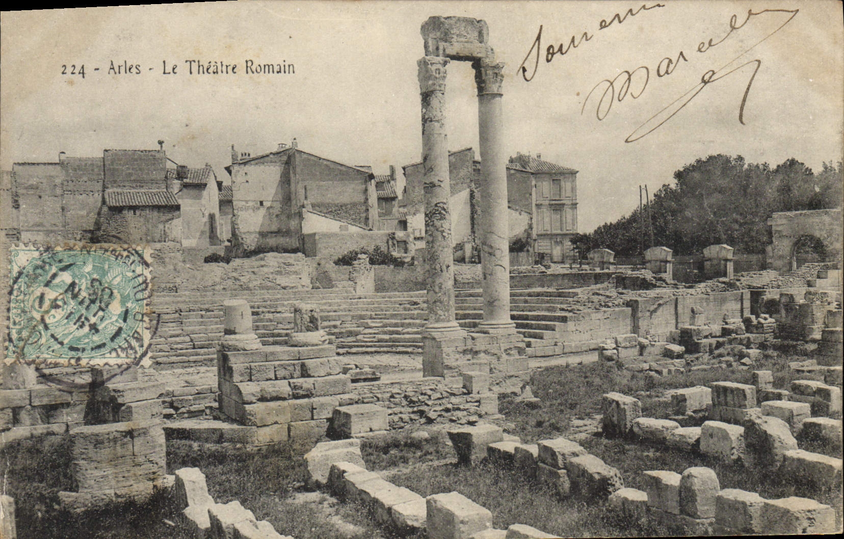 VINTAGE POSTCARD Arles the Romain Theater