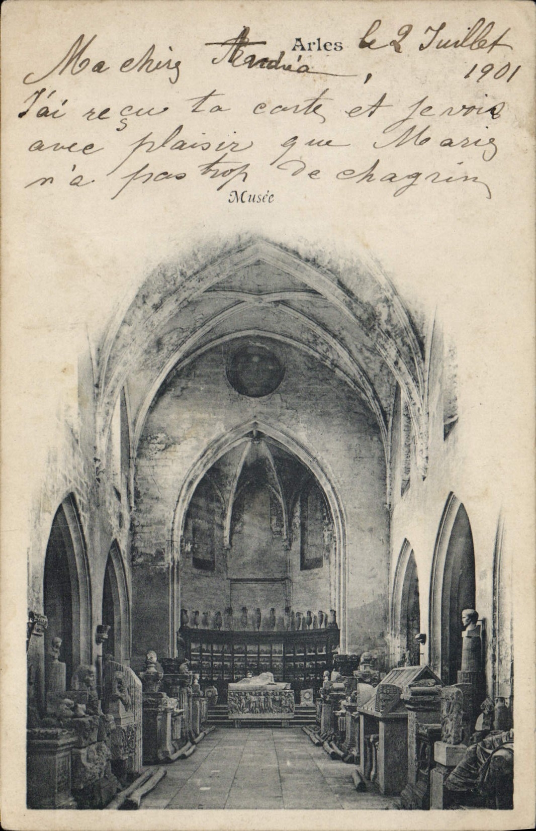 VINTAGE POSTCARD Arles Museum