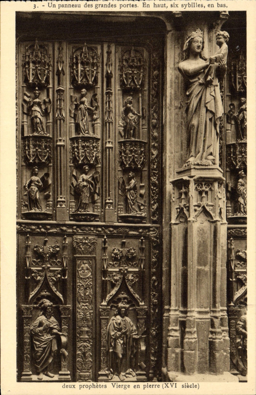 El panel de la POSTAL de la VENDIMIA de los profetas grandes de las puertas