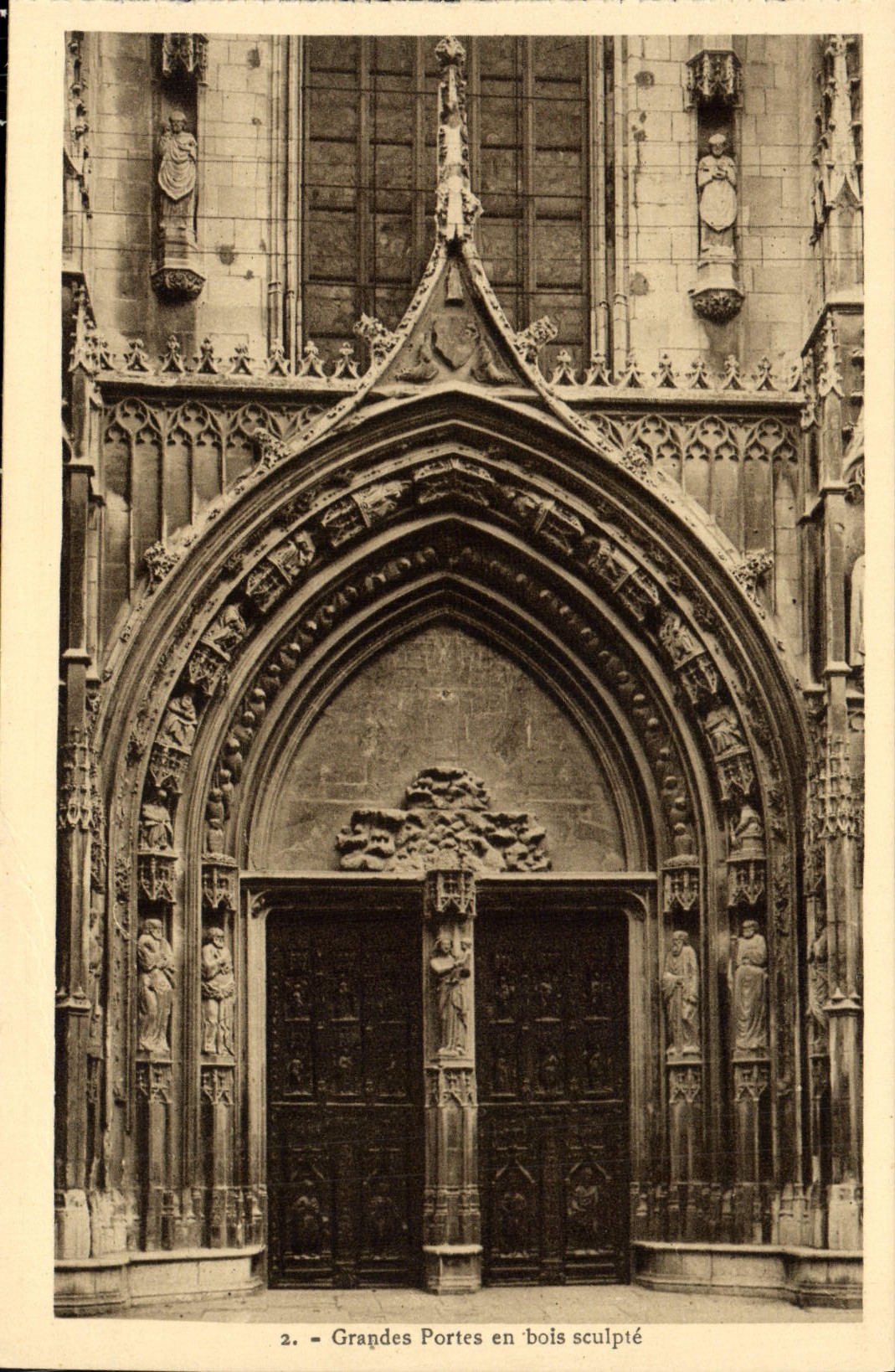 Las puertas de Grandes de la POSTAL de la VENDIMIA fuera de de madera tallan