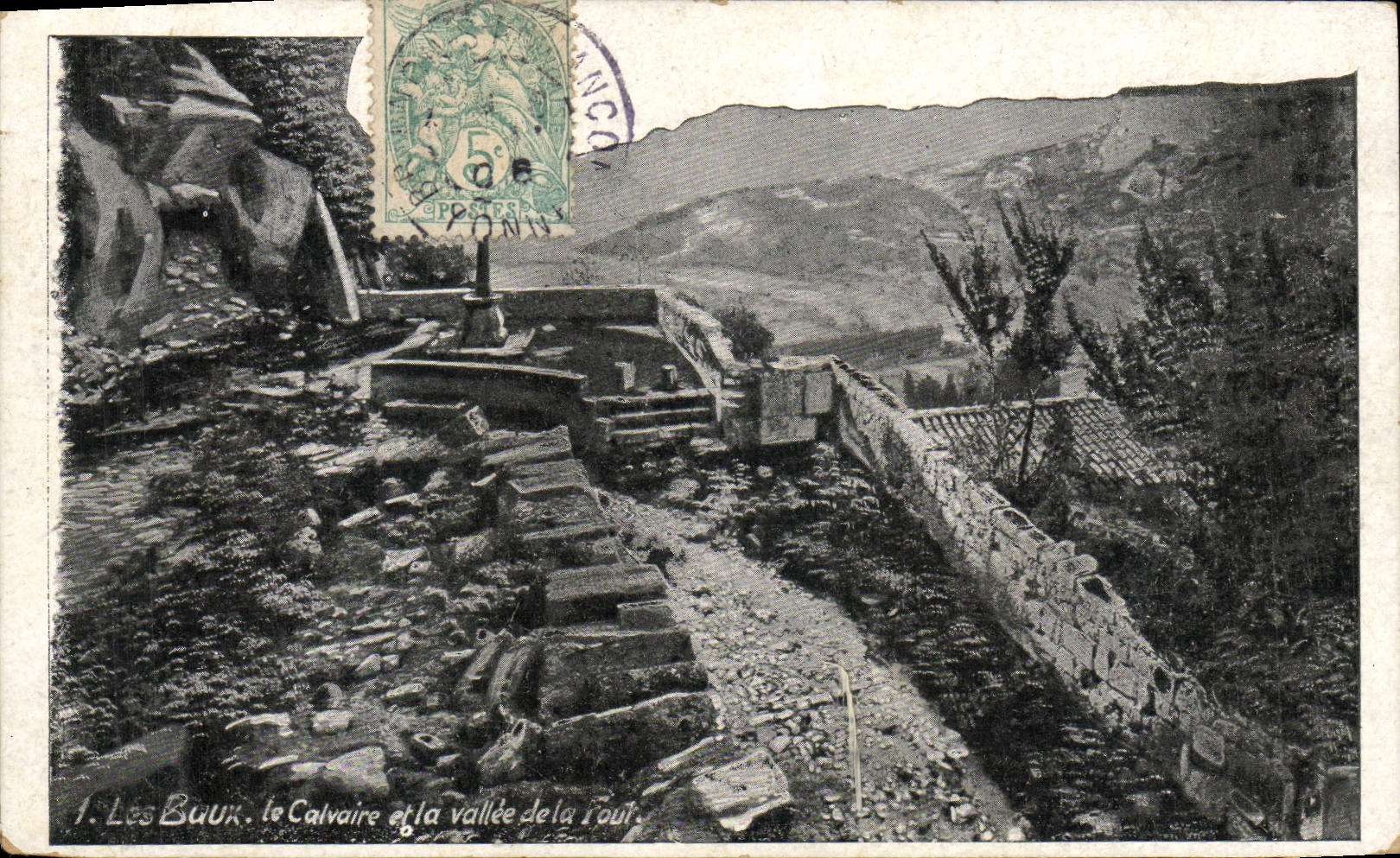 CPA Les Baux La Calvaire Et La Vallee 