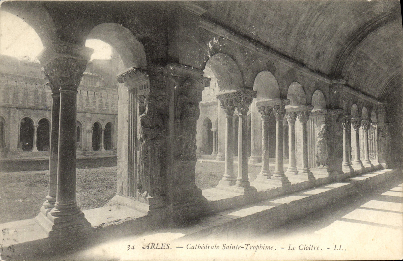 VINTAGE POSTCARD Arles Cathedral Sainte Trophine the Cloister