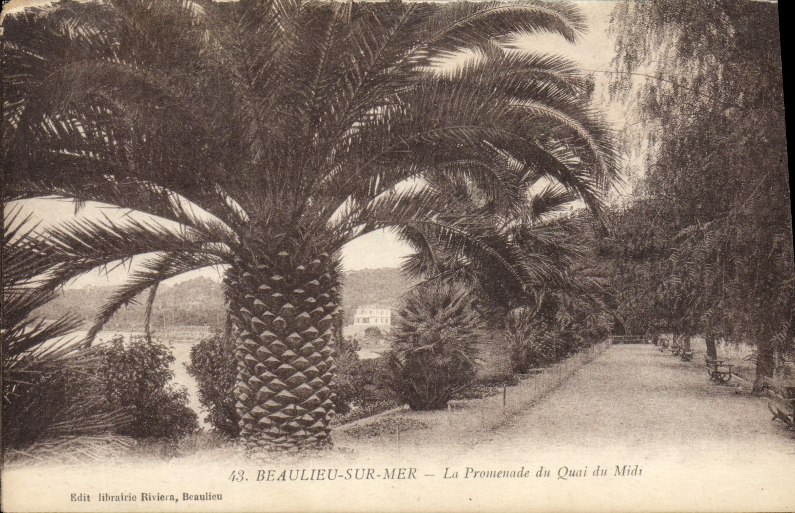 VINTAGE POSTCARD Beaulieu On Sea the Walk Of the Quay Of the South