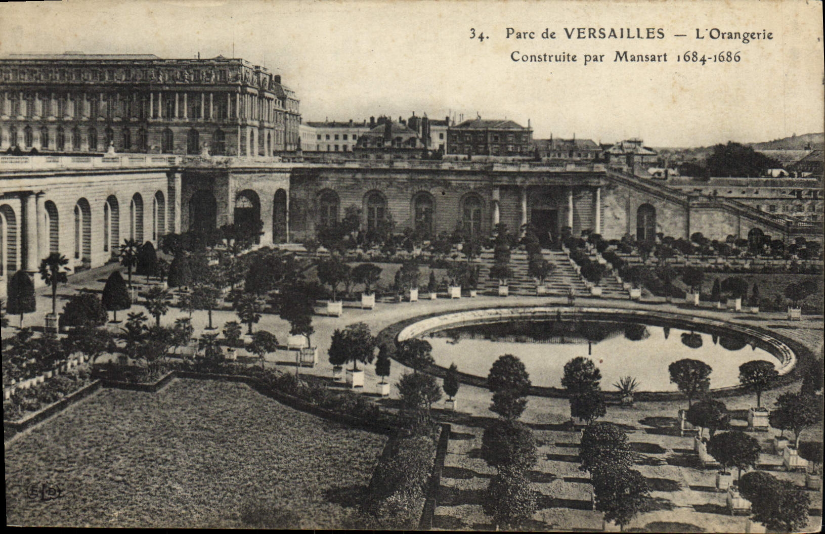 VINTAGE POSTCARD Versailles the Orangery Built By Mansart