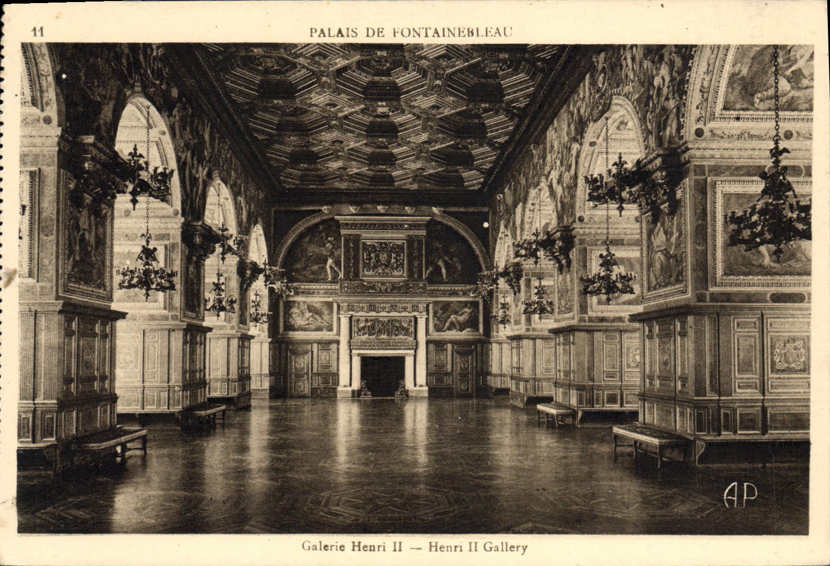 CPA Fontainebleau Galerie Henri II