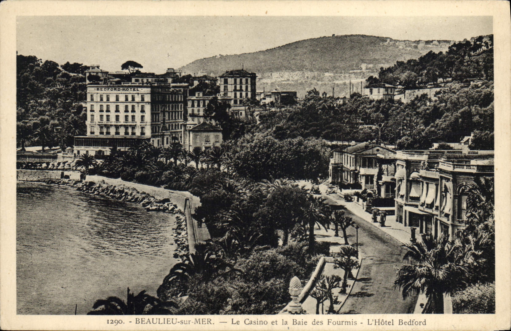 VINTAGE POSTCARD Beaulieu On Sea the Casino And the Bay Of the Ants the Bedford hotel