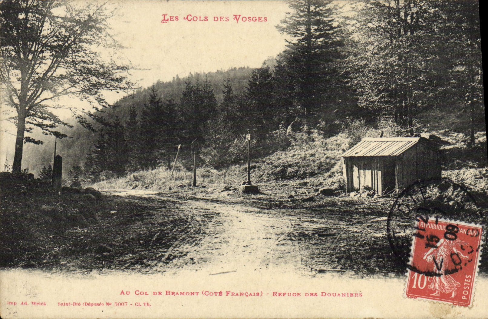CPA Douanes Douaniers Cols des Vosges Au col de Bramont Cote francais Refuge des douaniers