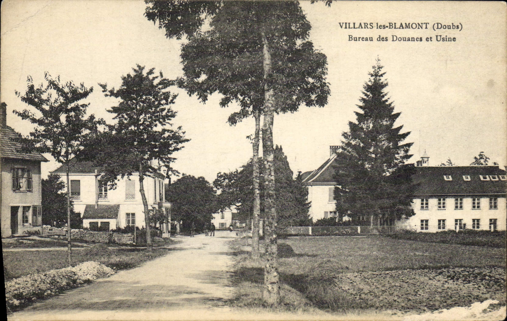 VINTAGE POSTCARD Customs Villars Customs officers Blamont Office of the customs and factory