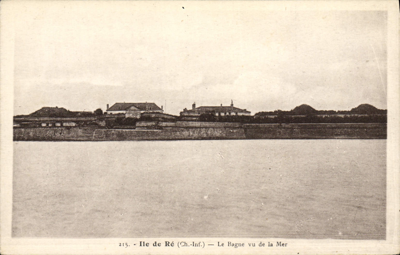 VINTAGE POSTCARD Bagne Convict Ile de Ré the bagne seen sea