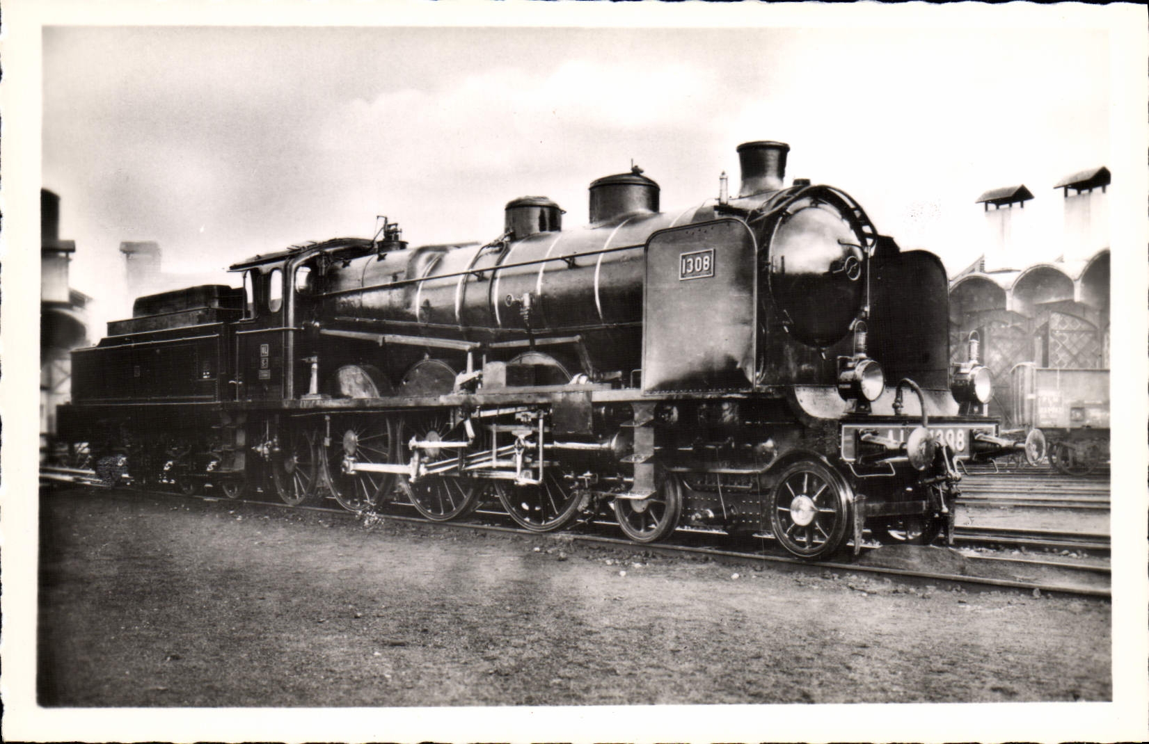 MODERN CARD Train Alsace Lorraine Locomotive S 12 1301 has 1308