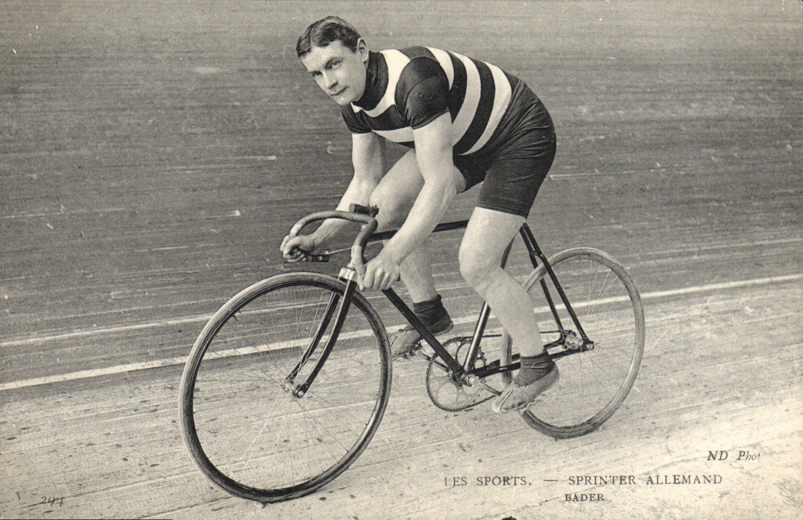 VINTAGE POSTCARD Velo Cycles Cycling German Sprinter Bader