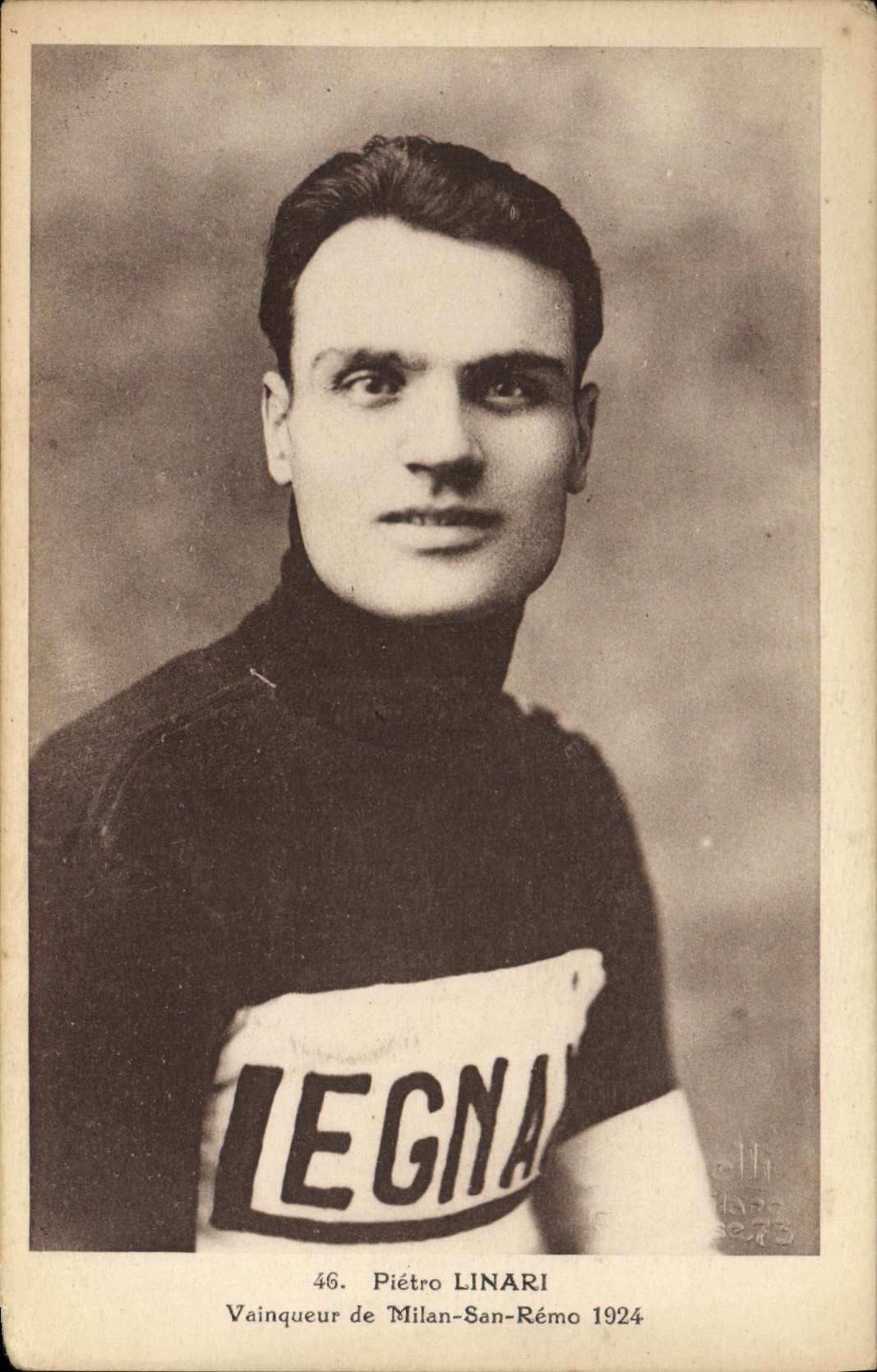 VINTAGE POSTCARD Velo Cycles Cycling Pietro Linari Vainqueur of Milan San Remo 1914