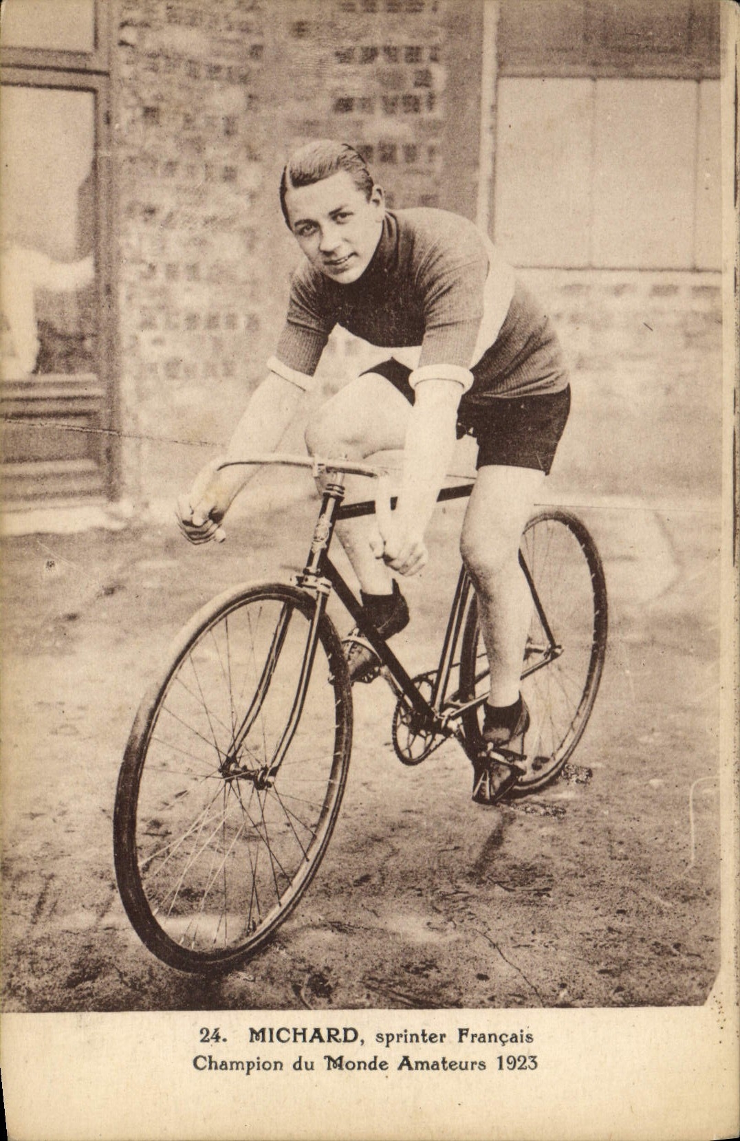 CPA Velo Cycle Cyclisme Michard Sprinter francais Champion du Monde amateurs 1923
