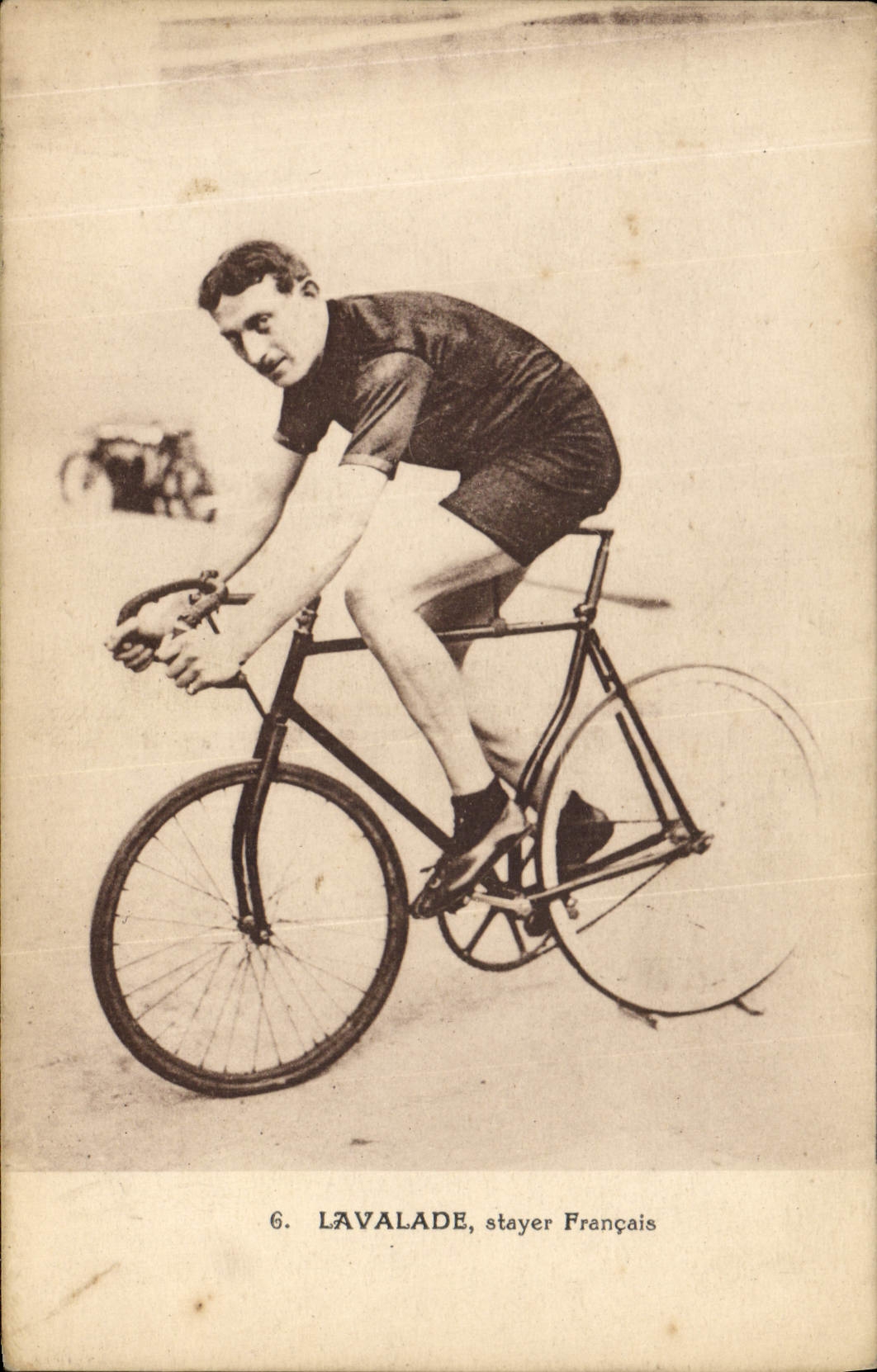 CPA Velo Cycle Cyclisme Lavalade Stayer Francais