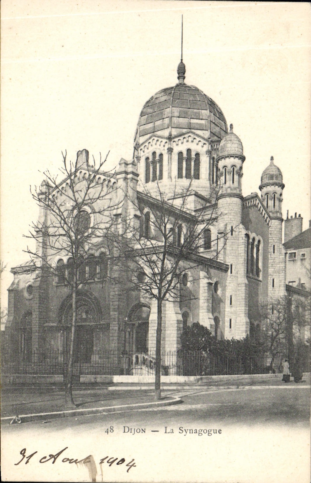 CPA Judaica Juif Dijon La synagogue