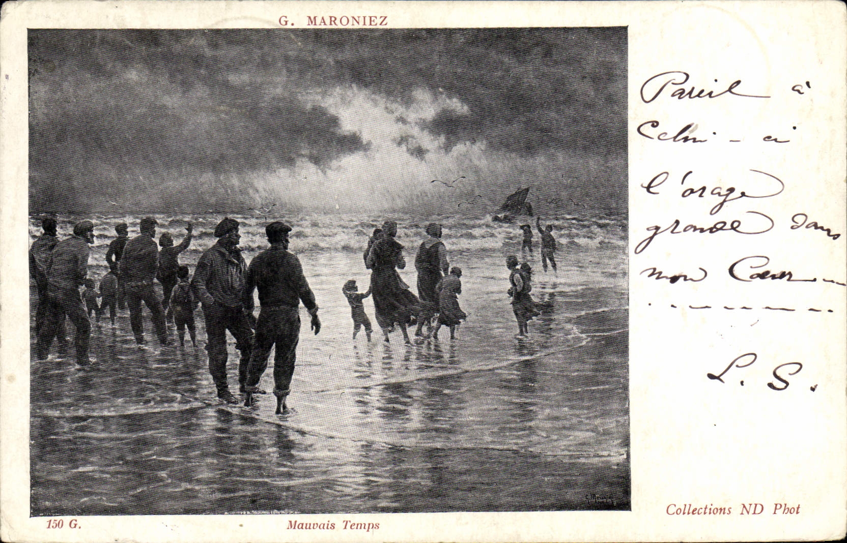 CPA Bateau Maroniez Mauvais temps