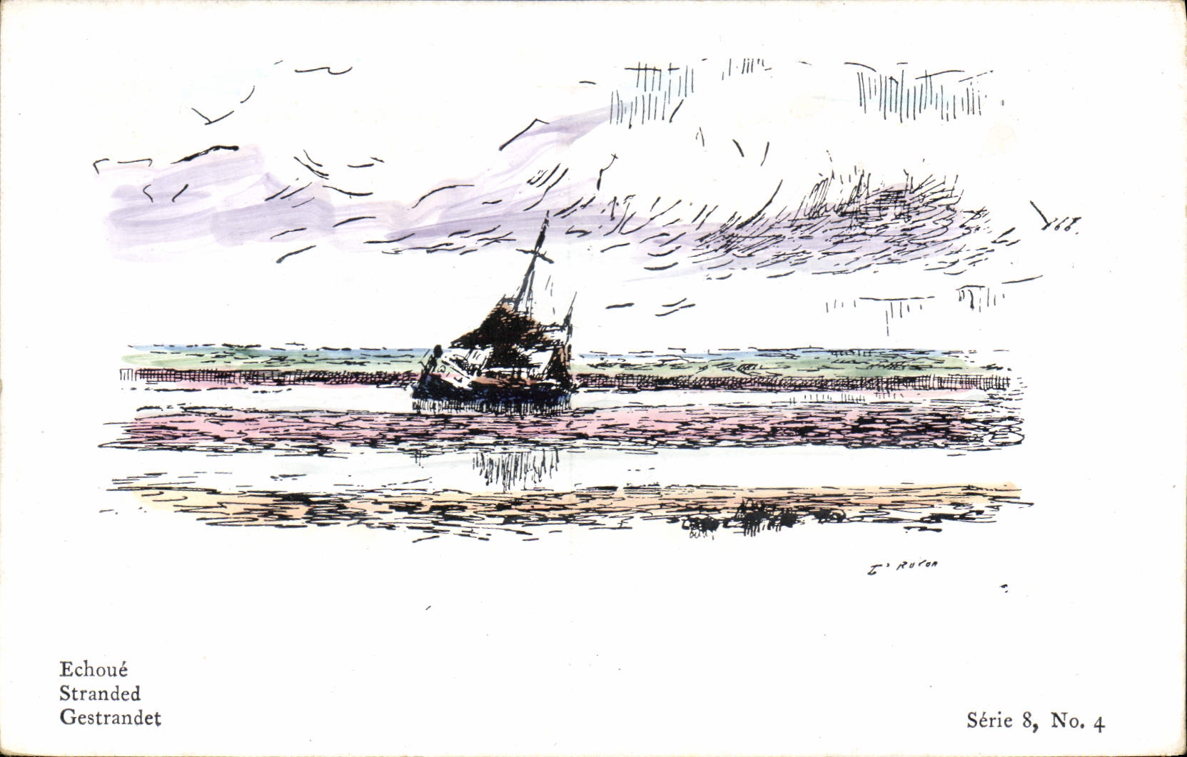 VINTAGE POSTCARD Bateau Fails