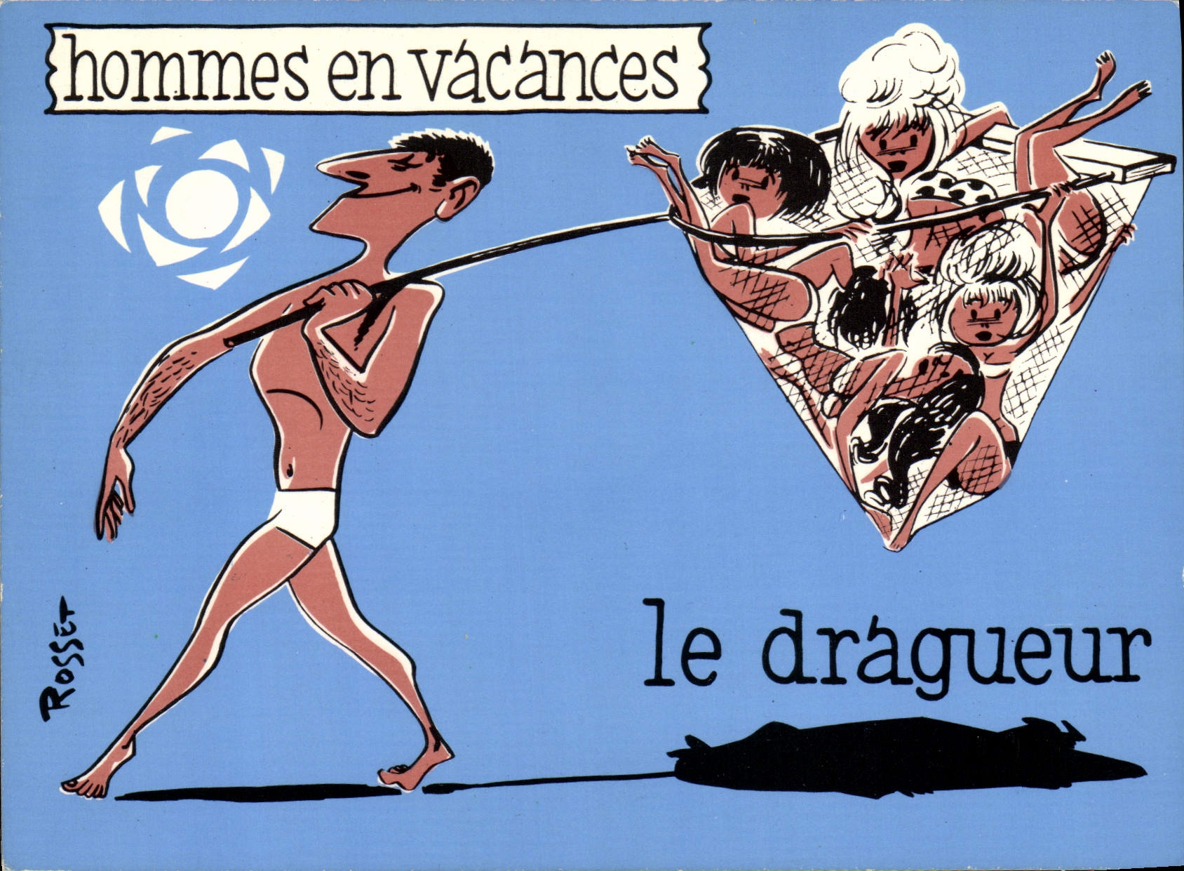 CPM Nu erotique Hommes en vacances Le dragueur