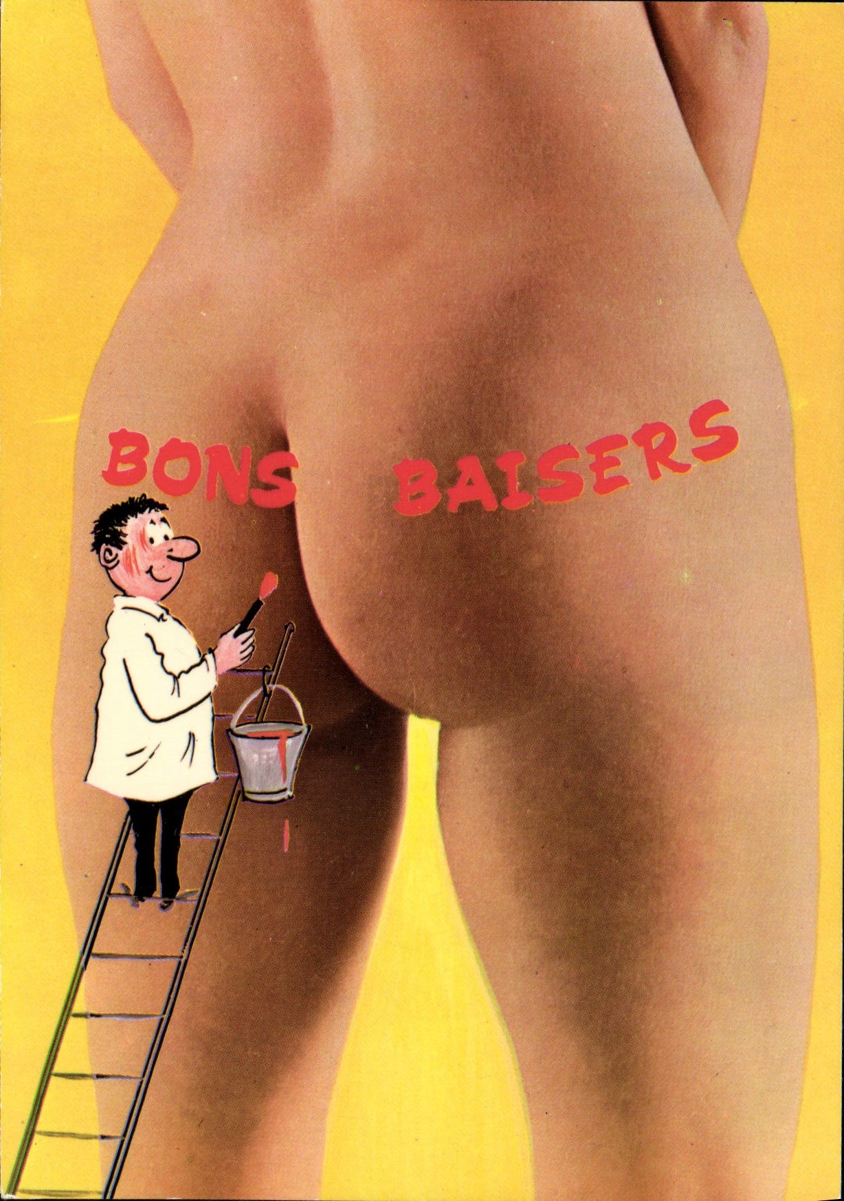 MODERN CARD Naked erotic Buttocks Goods kisses