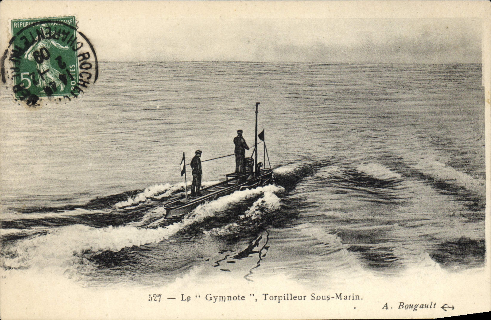 CPA Bateau Gymnote Torpilleur Sous marin 
