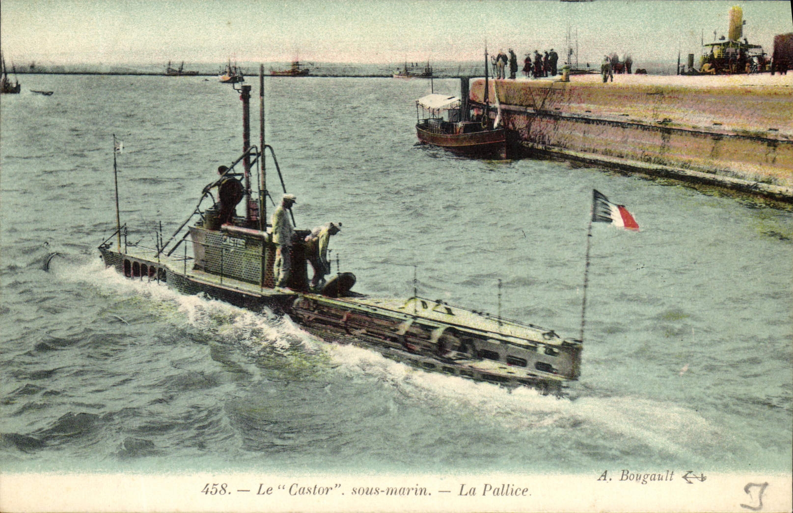 VINTAGE POSTCARD Boat the Beaver Submarine Pallice
