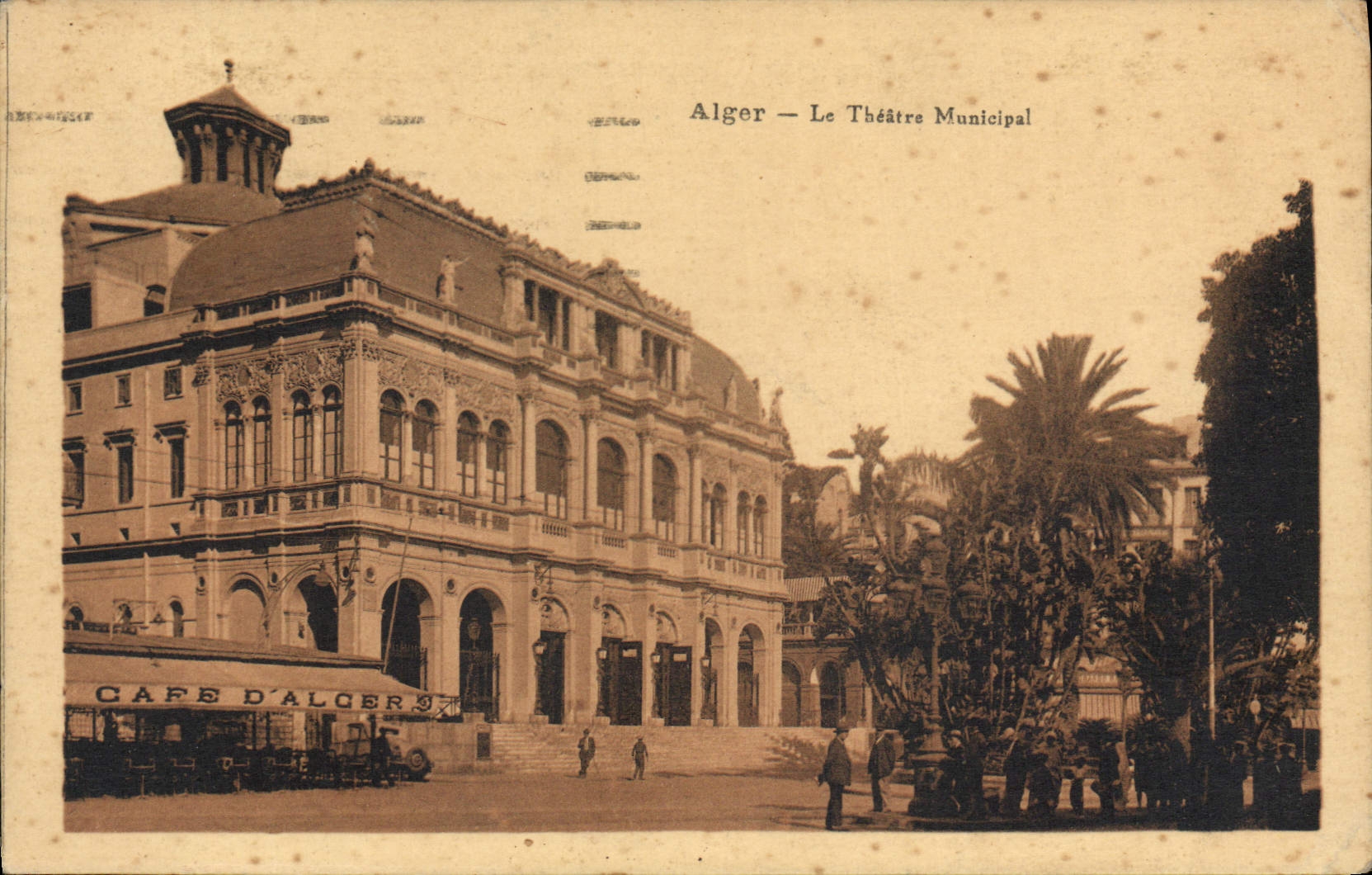 VINTAGE POSTCARD Algiers the municipal Theater