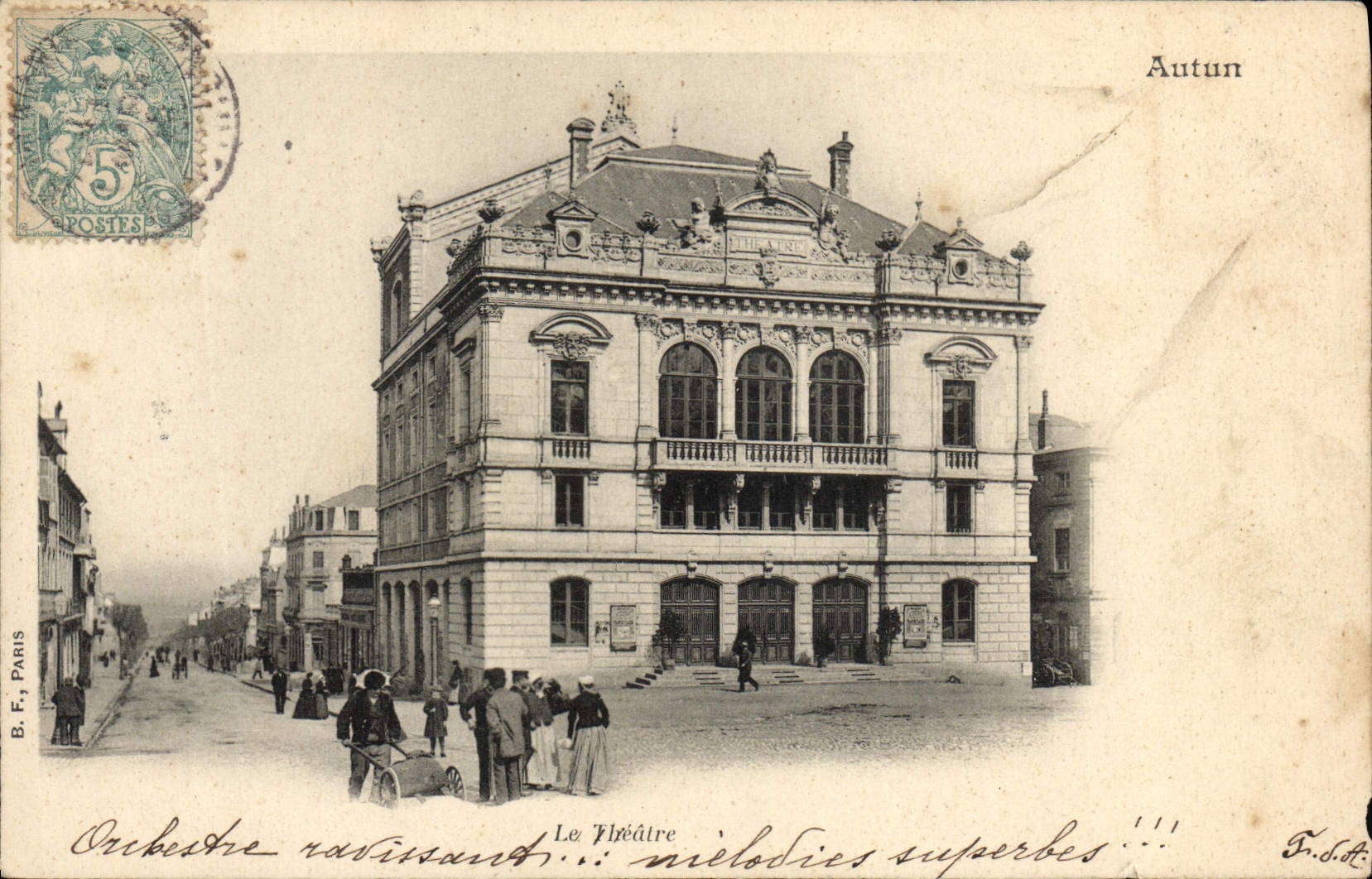 VINTAGE POSTCARD Autun the Theater