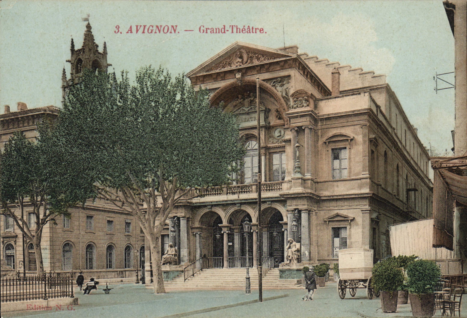 VINTAGE POSTCARD Avignon Large Theater