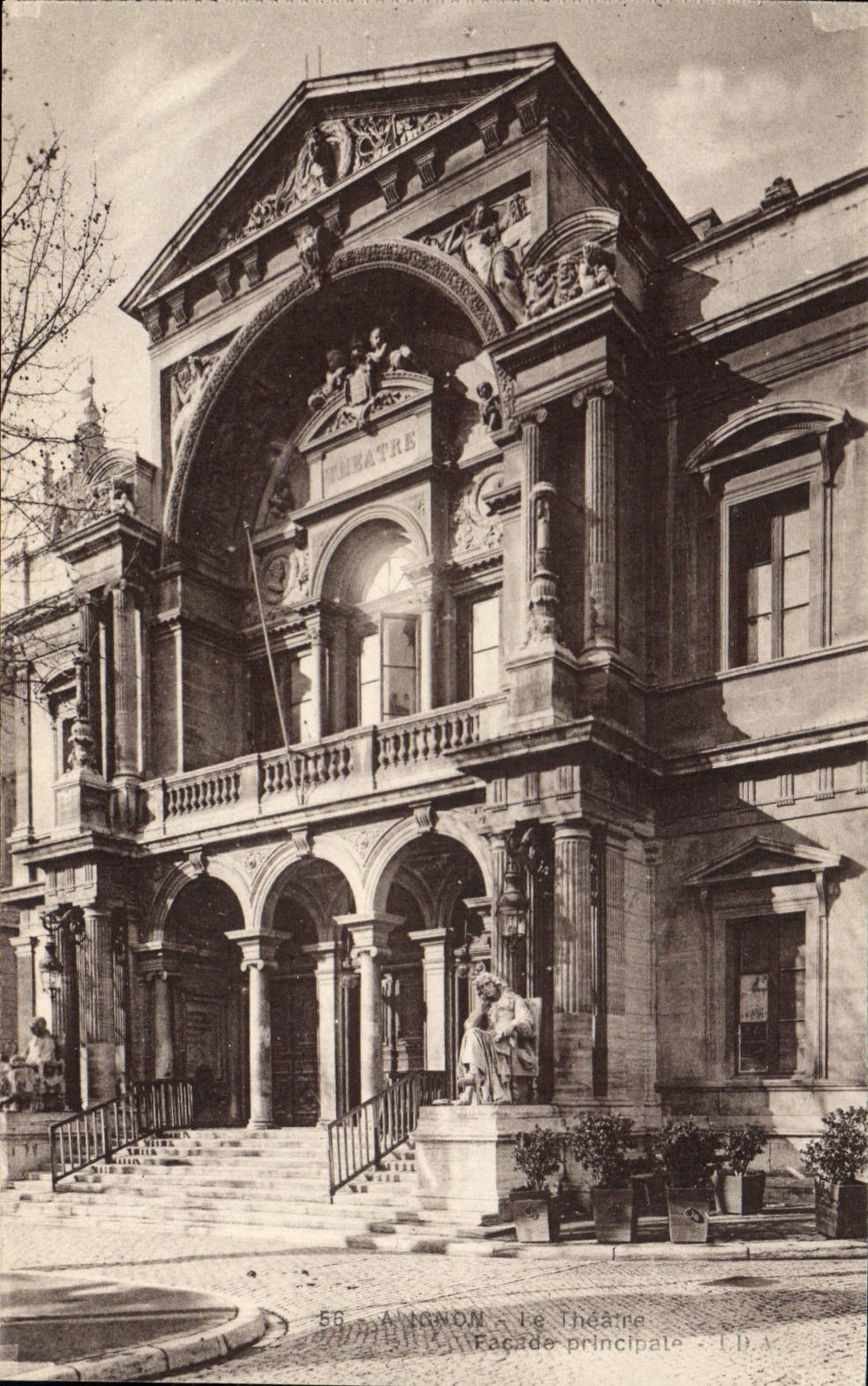 VINTAGE POSTCARD Avignon the Theater principal Frontage