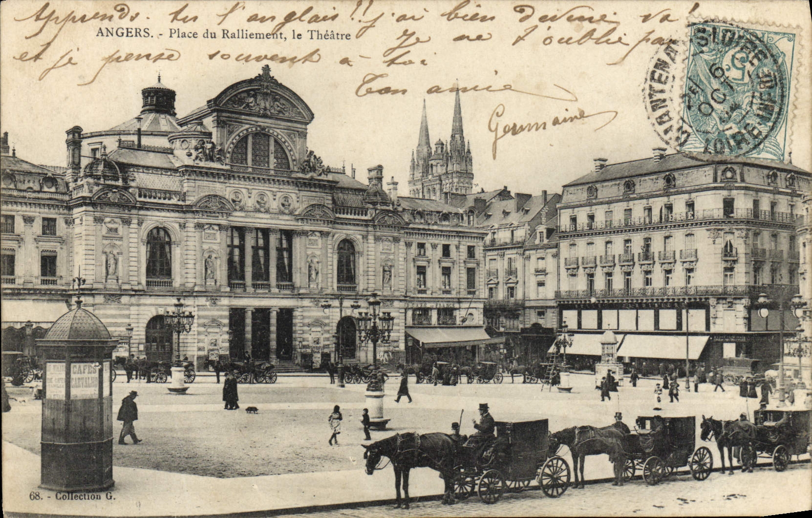 CPA Angers Place du ralliement Le Theatre