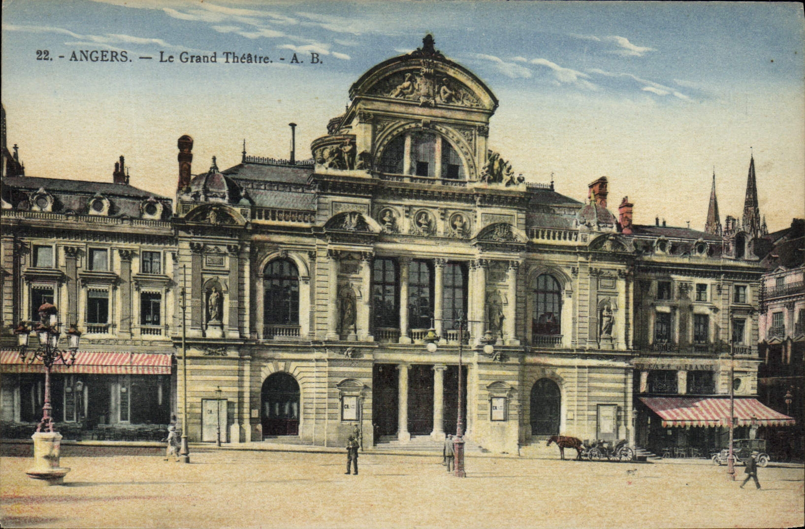 VINTAGE POSTCARD Angers the large Theater