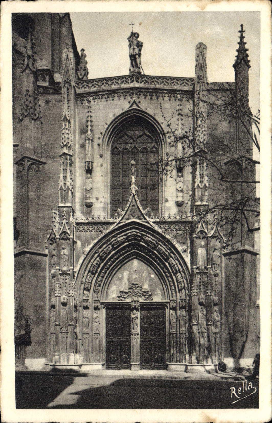 CPA Aix en Provence Grande porte gothique de la cathedrale Saint Sauveur 