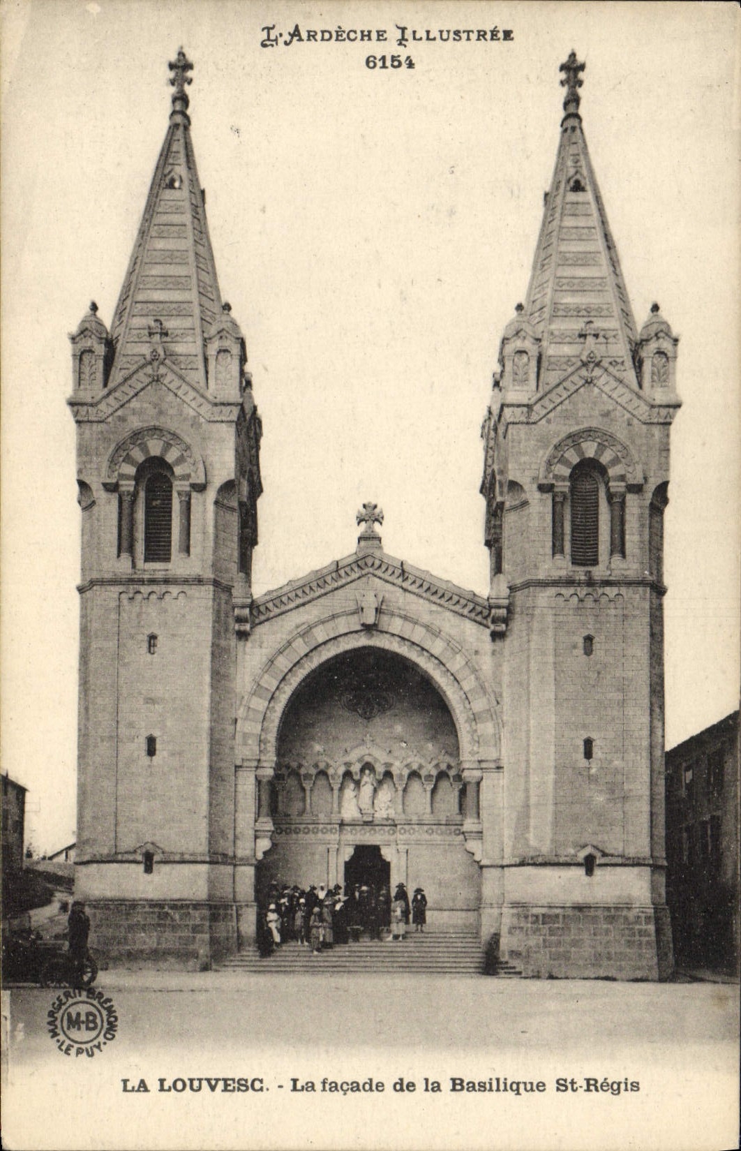 VINTAGE POSTCARD Louvesc the Frontage of the Basilica St Governed