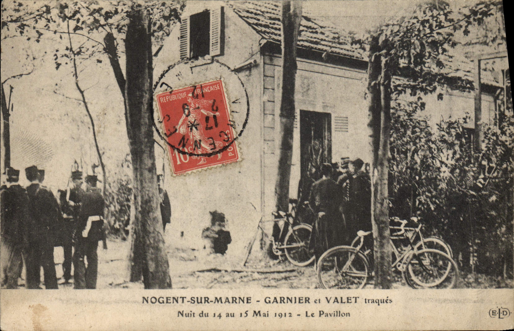 CPA Police Policier Nogent sur Marne Garnier et Valet traques Nuit du 14 au 15 mai 1912 le pavillon 