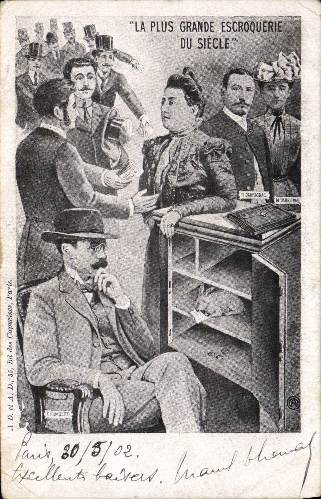 VINTAGE POSTCARD the greatest swindle of the Lapin century Organizes