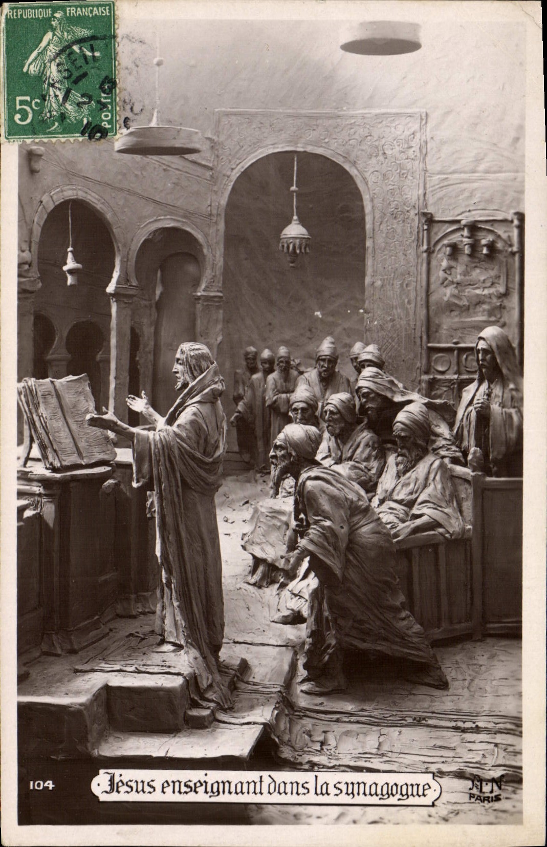 CPA Judaica Juif Jesus enseignant dans la synagogue