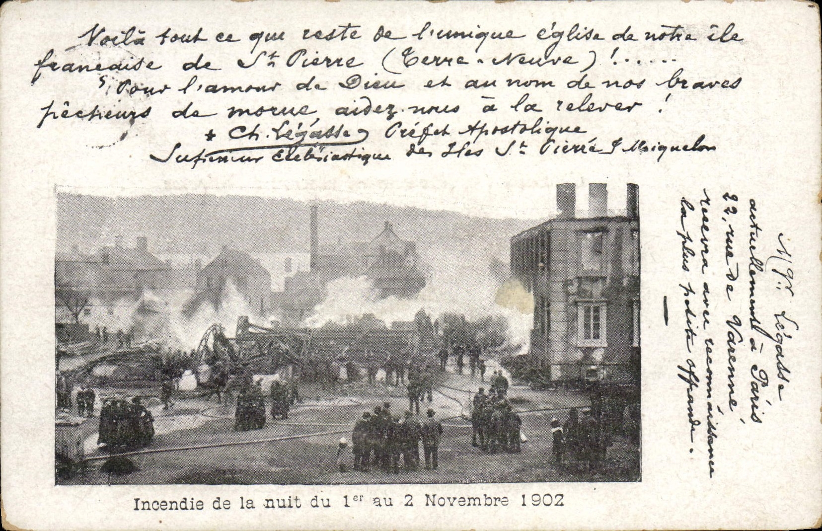 CPA Sapeurs Pompiers Saint Pierre Terre Neuve Incendie de la nuit du 1er au 2 novembre 1902