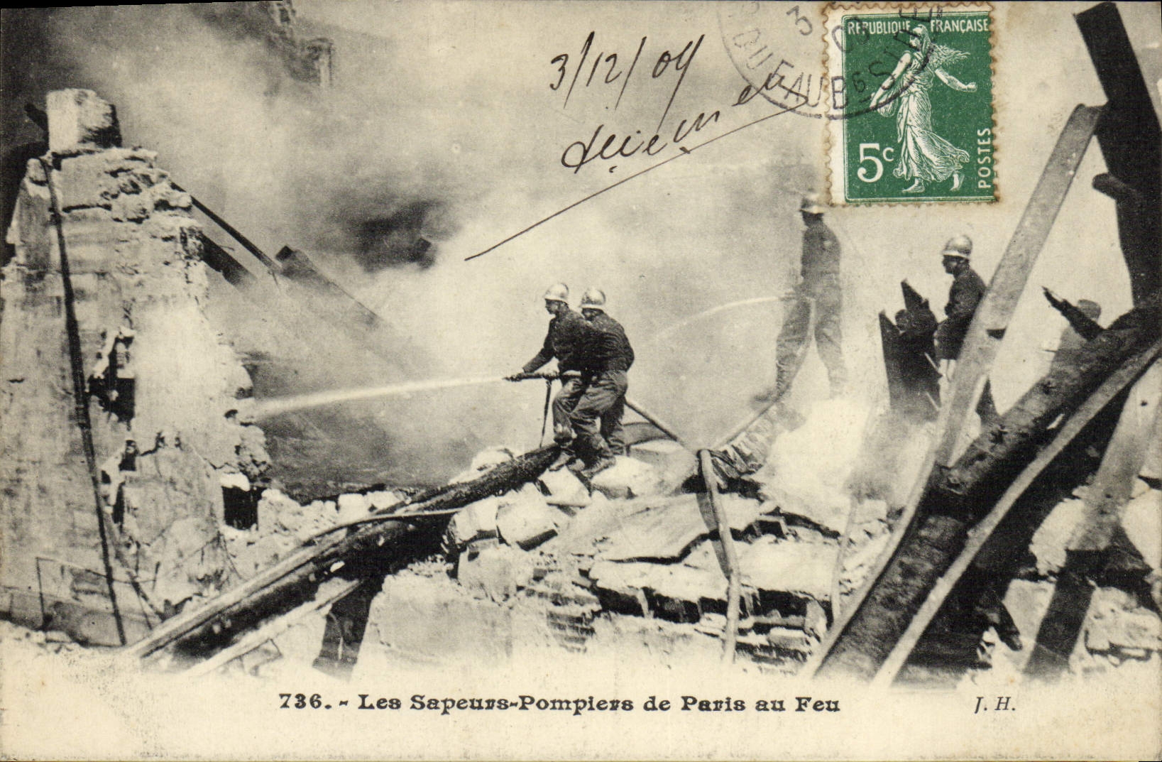CPA Sapeurs Pompiers de Paris au feu