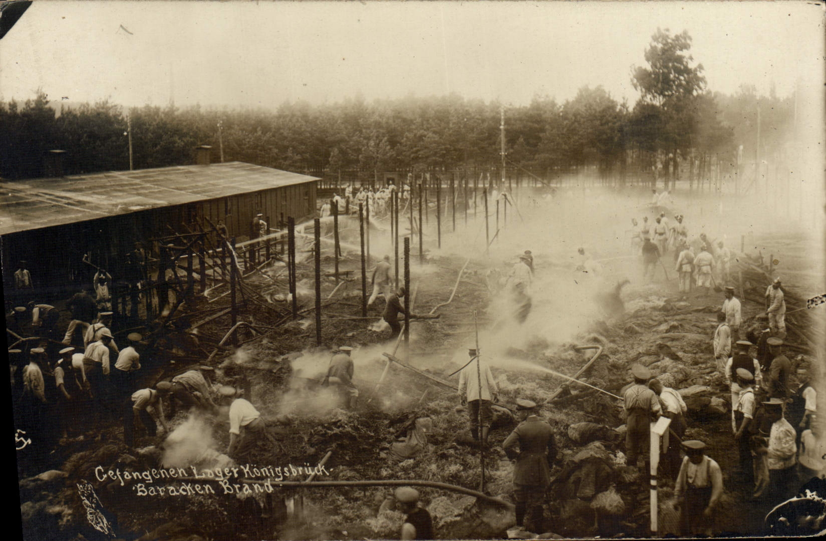 Marca de fábrica de Konigsbruck Baracken de los bomberos de los zapadores de la POSTAL de la VENDIMIA
