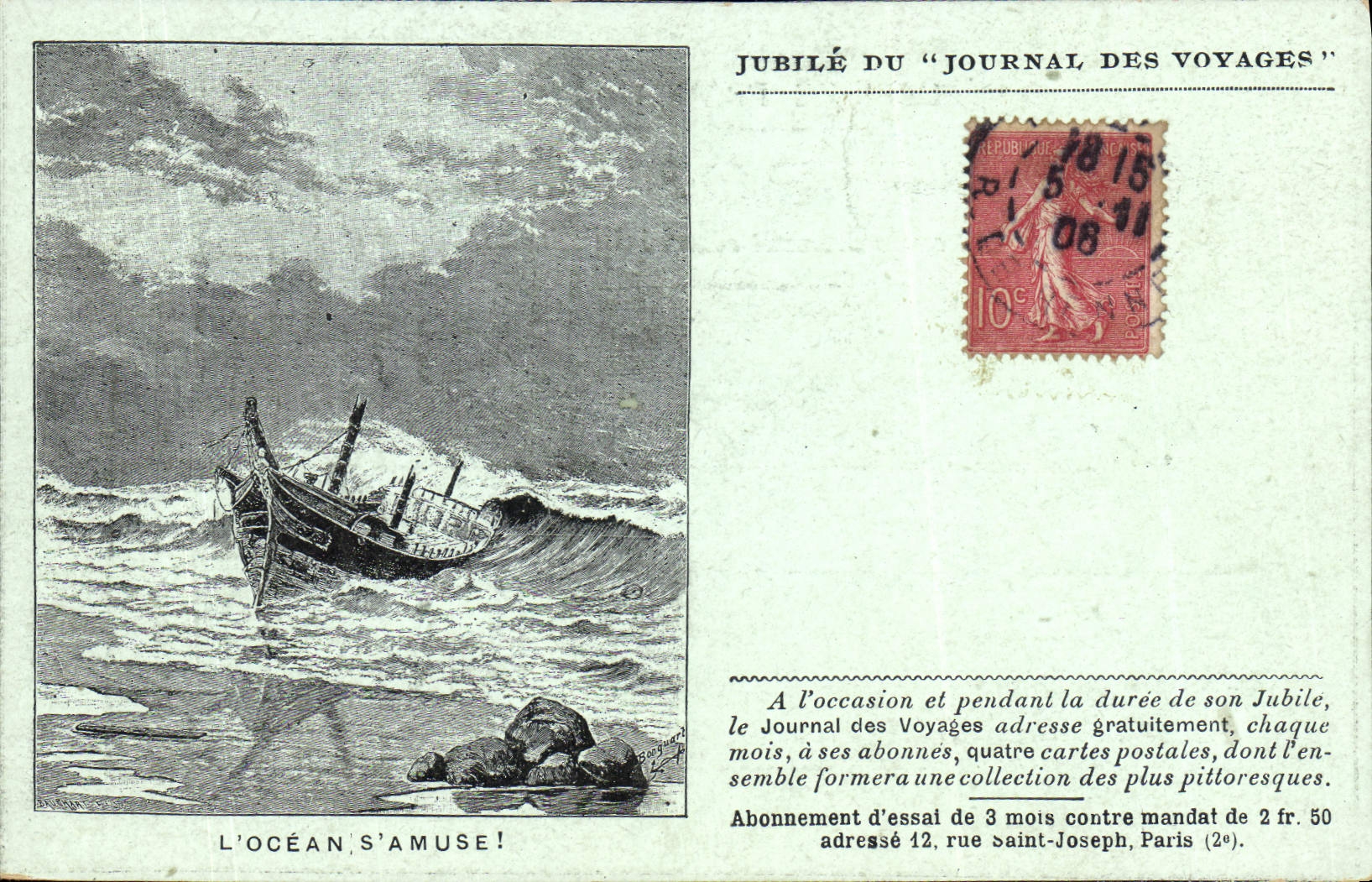 CPA Bateau Jubile du Journal des Voyages L'ocean s'amuse
