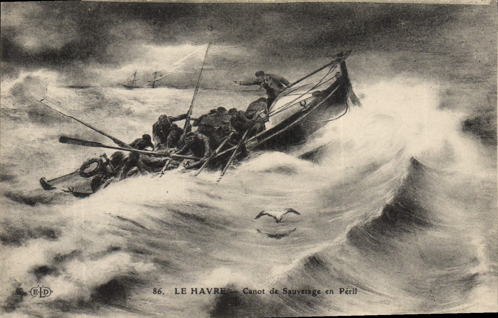 CPA Bateau Le Havre Canot de sauvetage en peril
