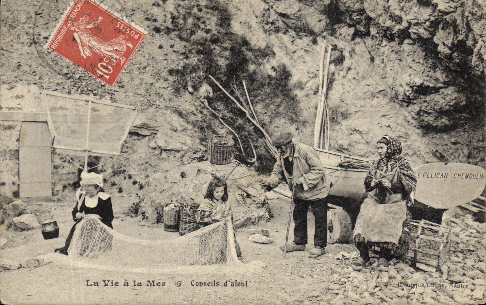 POSTAL de la VENDIMIA la vida con el mar Conseils de los pescados de abuelo