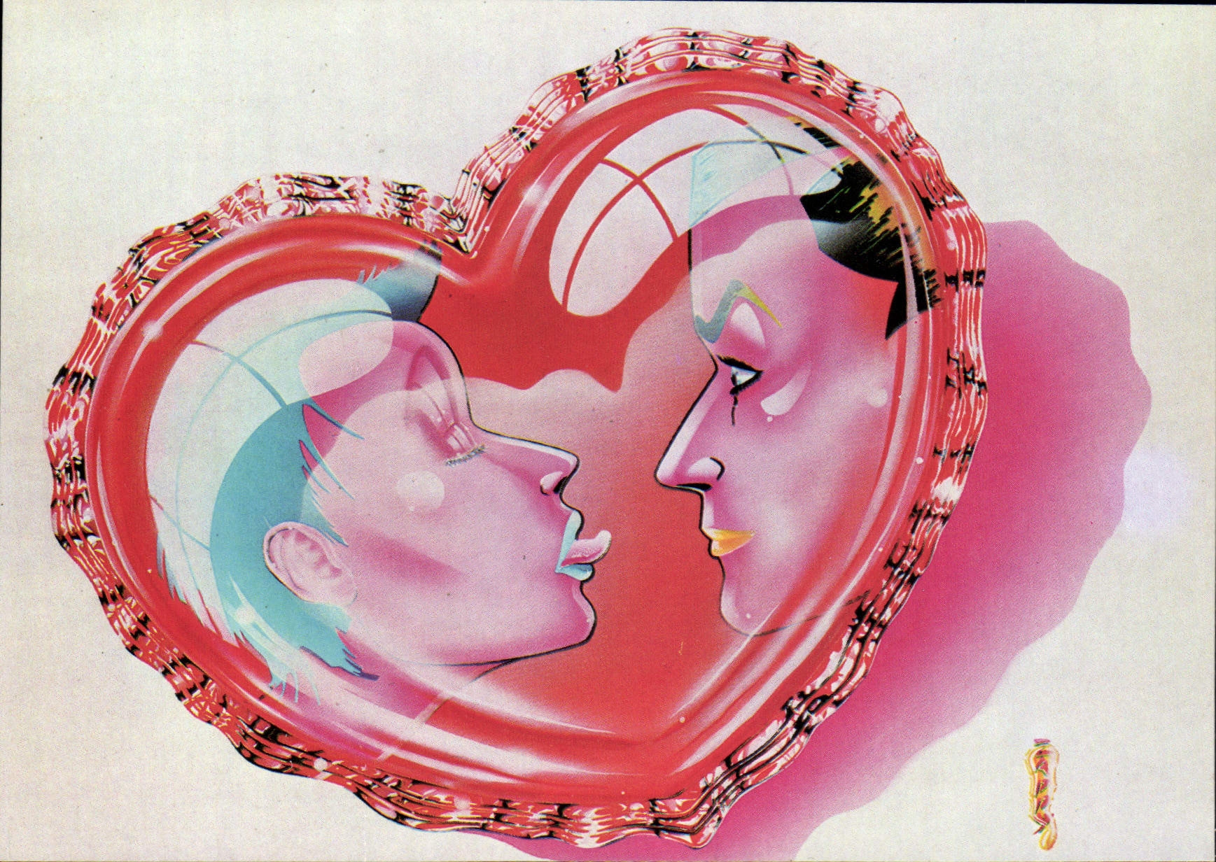 CPM Nu erotique Illustrateur Lovers Zappy Coeur