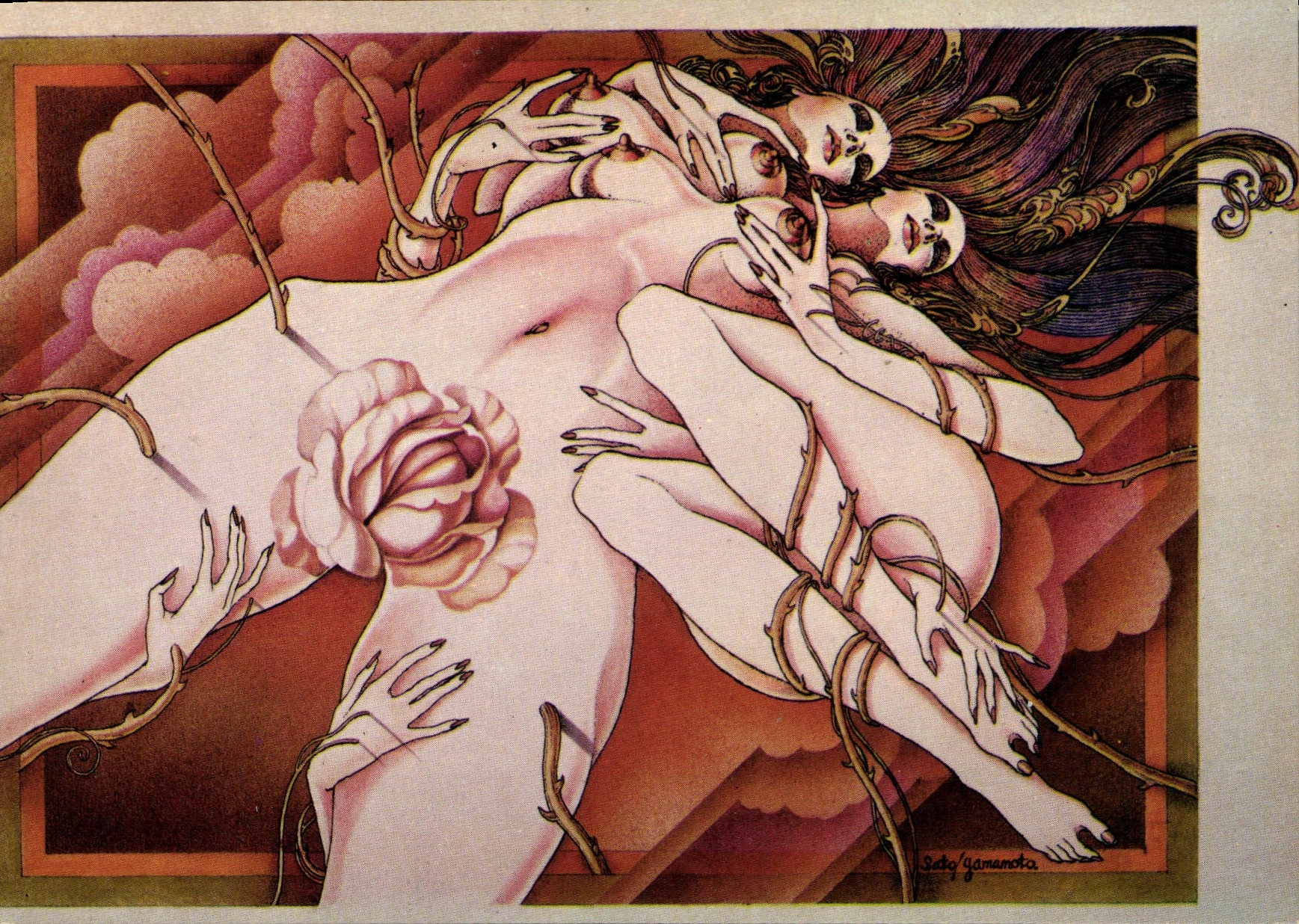MODERN CARD Naked erotic Illustrator Yamamoto Flowers