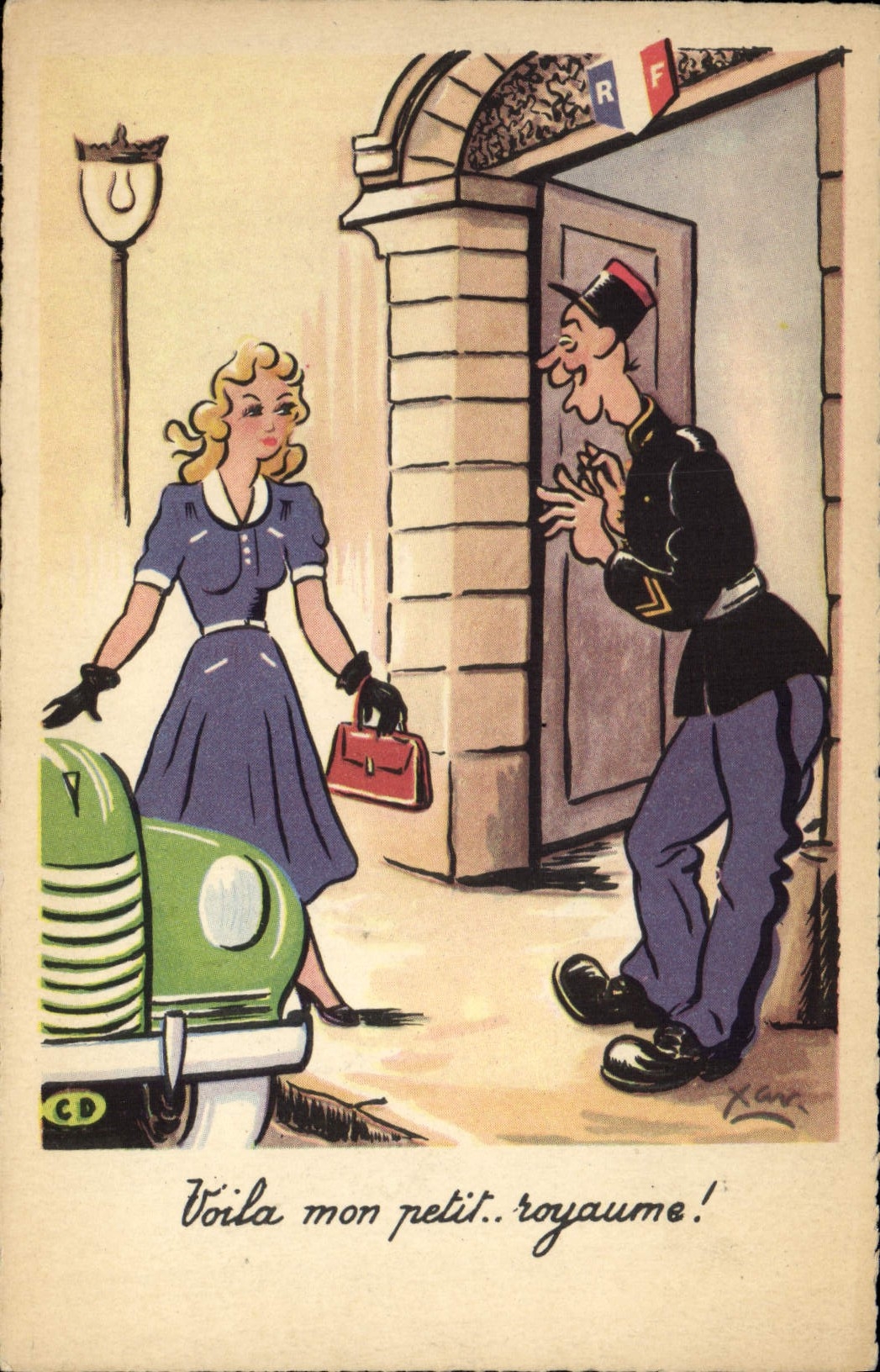 El oficial de policía de la fuerza de policía de la POSTAL de la VENDIMIA aquí es mi pequeño reino