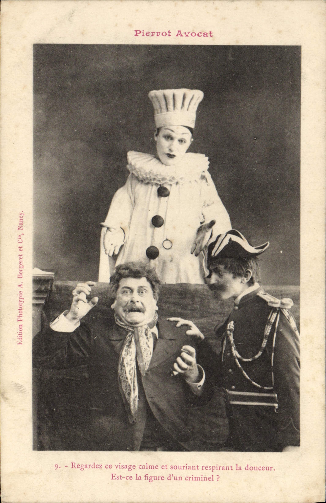 Abogado de Pierrot del oficial de policía de la fuerza de policía de la POSTAL de la VENDIMIA