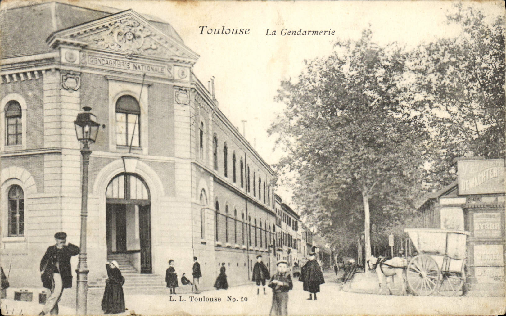 Caballo de coche de la gendarmería de Toulouse del oficial de policía de la fuerza de policía de la POSTAL de la VENDIMIA