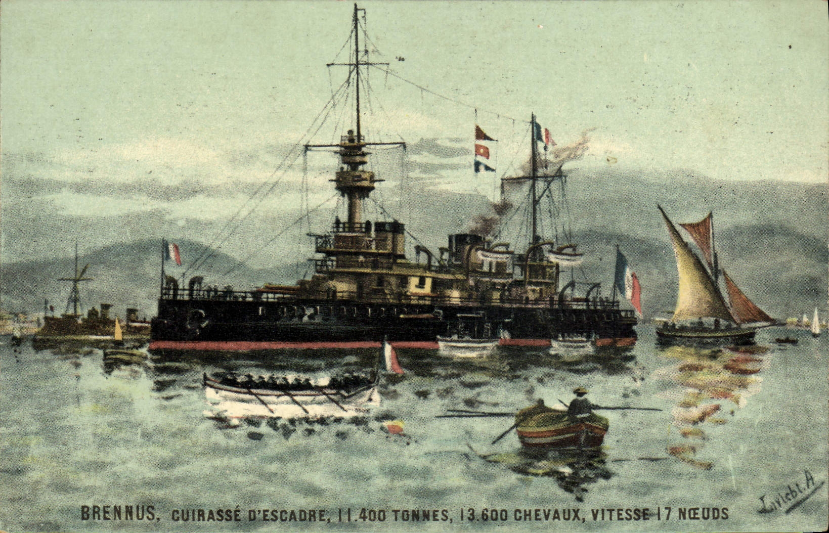 CPA Bateau Brennus Cuirasse d'escadre 
